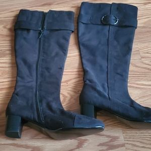 Black Suede-like Boots-Size 6.5